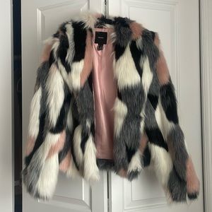 Pink Faux Fur Jacket Coat